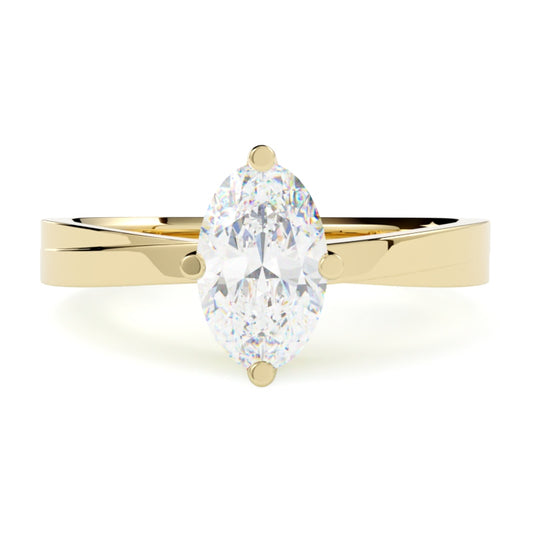 Pierścionek z diamentem owal Capri z żółtego złota 585 – elegancki model biżuterii GOLDPORT Szczecin