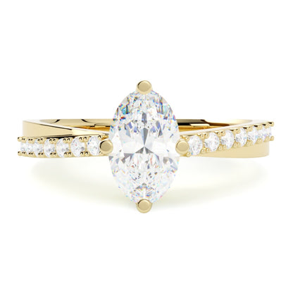 Pierścionek zaręczynowy z diamentem owalnym z żółtego złota 585 – elegancja i precyzja jubilerska GOLDPORT Szczecin