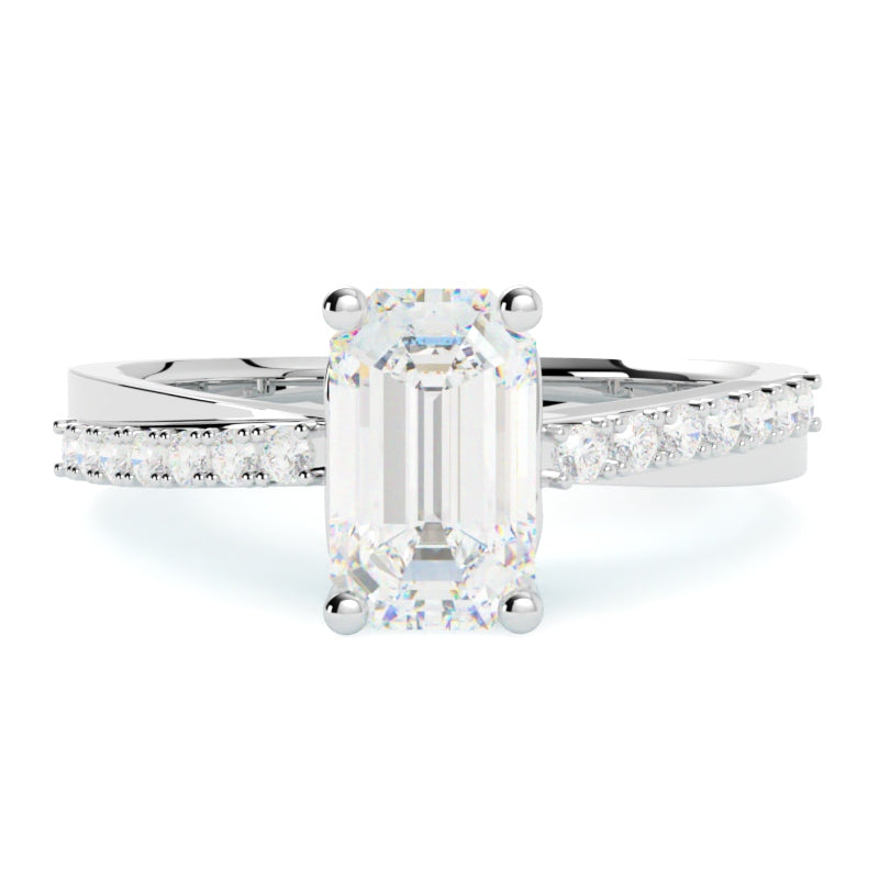 Pierścionek zaręczynowy z białego złota 585 – naturalny diament, precyzyjna oprawa