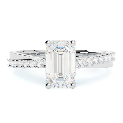 Pierścionek zaręczynowy z białego złota 585 – naturalny diament, precyzyjna oprawa