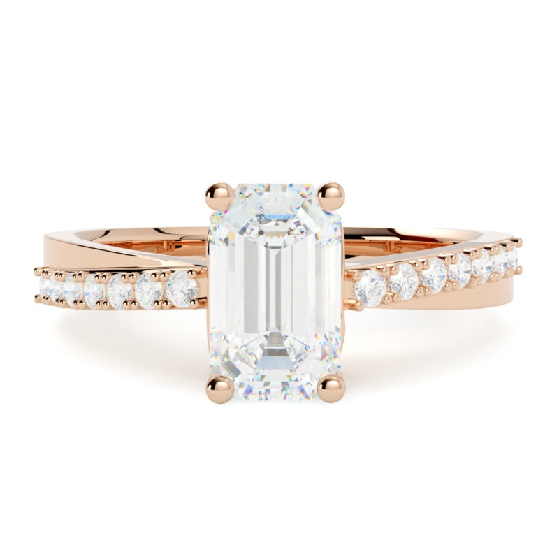 Pierścionek z różowego złota 585 z diamentem – eleganckie złoto, kunszt GOLDPORT