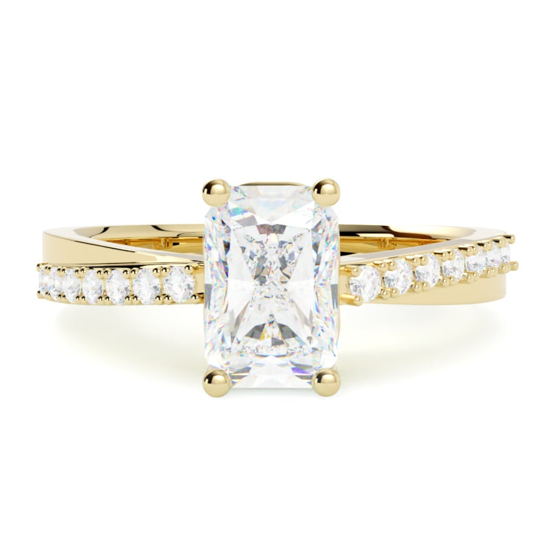 Pierścionek z diamentem z żółtego złota 585 – biżuteria autorska GOLDPORT Szczecin