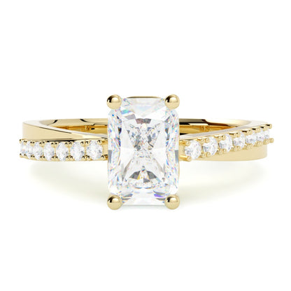 Pierścionek z diamentem z żółtego złota 585 – biżuteria autorska GOLDPORT Szczecin