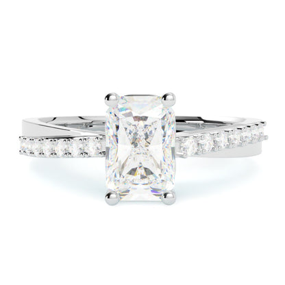 Pierścionek zaręczynowy z białego złota 585 – naturalny diament w precyzyjnej oprawie 