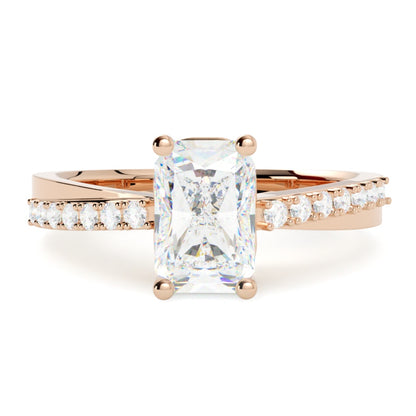 Pierścionek z różowego złota 585 z diamentem – eleganckie złoto o pięknej formie