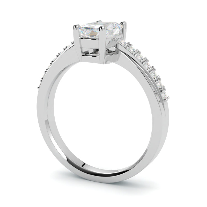 Pierścionek zaręczynowy z białego złota 750 – diament w klasycznej oprawie GOLDPORT