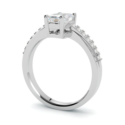 Pierścionek zaręczynowy z białego złota 750 – diament w klasycznej oprawie GOLDPORT