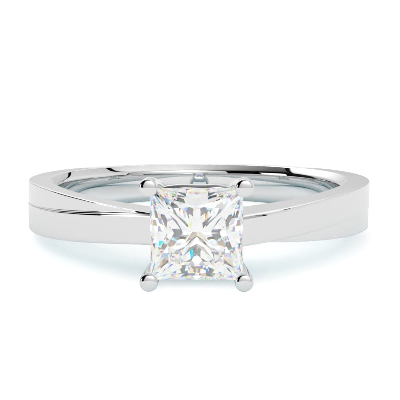 Pierścionek z białego złota 585 z diamentem Princess od GOLDPORT