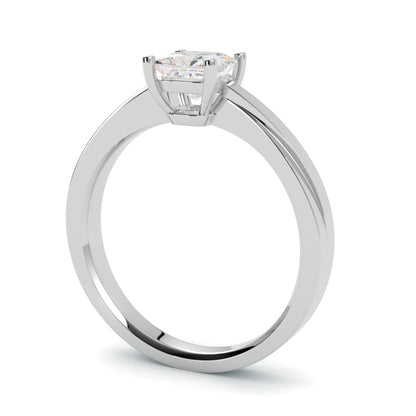 Pierścionek z żółtego białego 750 z diamentem Princess od GOLDPORT