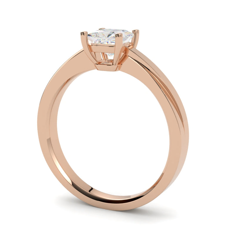 Pierścionek z różowego złota 750 z diamentem Princess od GOLDPORT