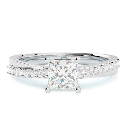 Pierścionek zaręczynowy z białego złota 585 – naturalny diament w precyzyjnej oprawie