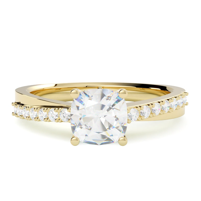 Pierścionek z diamentem z żółtego złota 585 – eleganckie wykończenie w stylu GOLDPORT