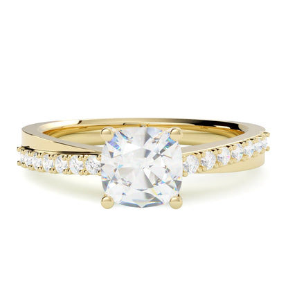 Pierścionek z diamentem z żółtego złota 585 – eleganckie wykończenie w stylu GOLDPORT