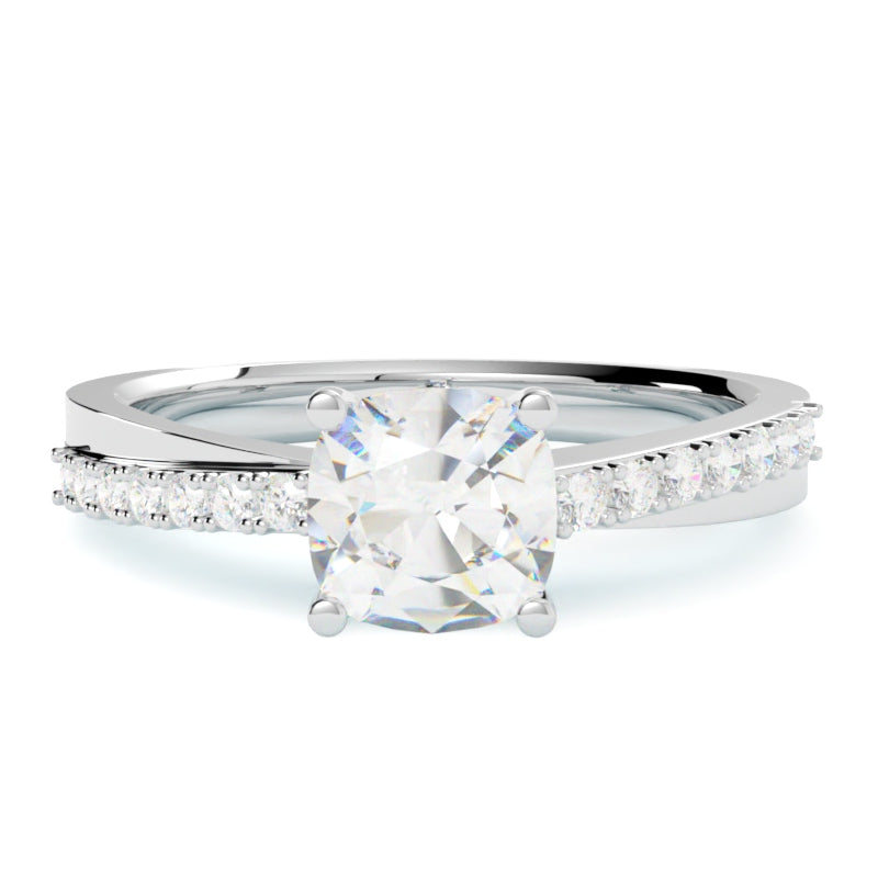 Pierścionek zaręczynowy z białego złota 585 – naturalny diament, elegancki styl