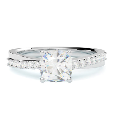 Pierścionek zaręczynowy z białego złota 585 – naturalny diament, elegancki styl