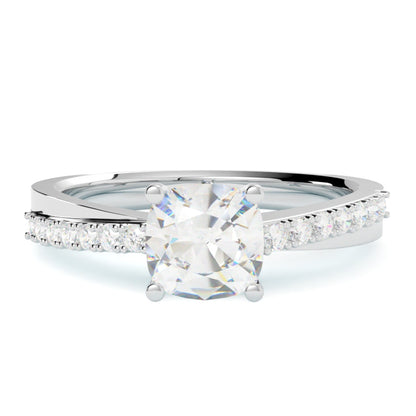 Pierścionek zaręczynowy z białego złota 585 – naturalny diament, elegancki styl