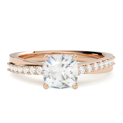 Pierścionek z różowego złota 585 z diamentem – subtelny odcień złota i staranne rzemiosło