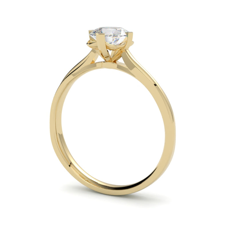 Pierścionek z diamentem Calla – szlif cushion – złoto żółte 750 – GOLDPORT