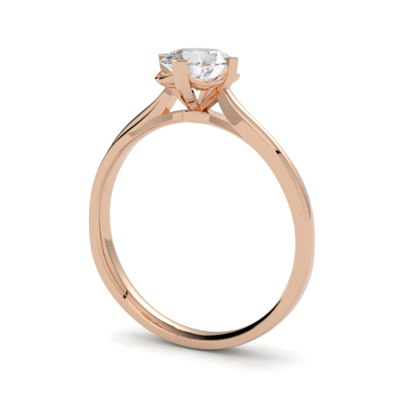 Pierścionek z diamentem Calla – szlif cushion – złoto różowe 750 – GOLDPORT