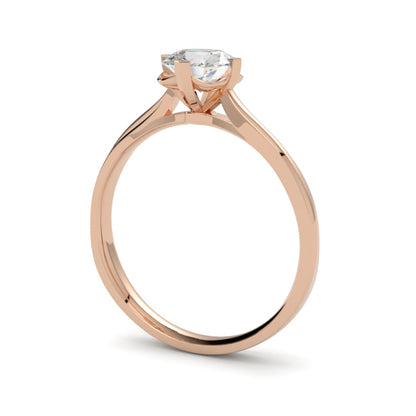 Pierścionek z diamentem Calla – szlif cushion – złoto różowe 750 – GOLDPORT