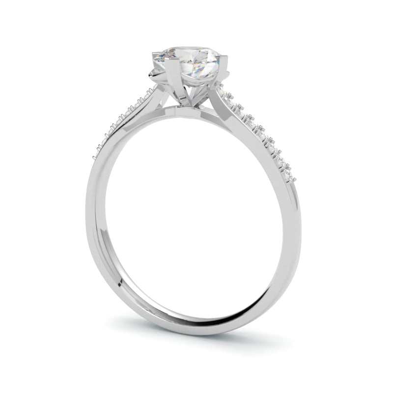 Pierścionek zaręczynowy Harper z diamentem cushion – złoto białe 750 – GOLDPORT