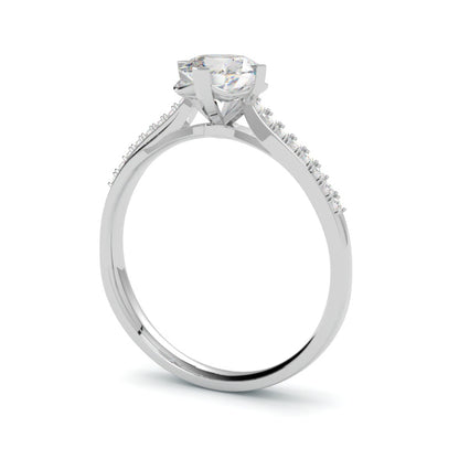 Pierścionek zaręczynowy Harper z diamentem cushion – złoto białe 750 – GOLDPORT