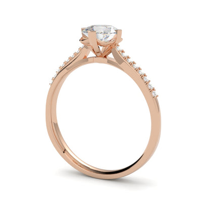Pierścionek z diamentem Harper – szlif cushion – złoto różowe 750 – GOLDPORT