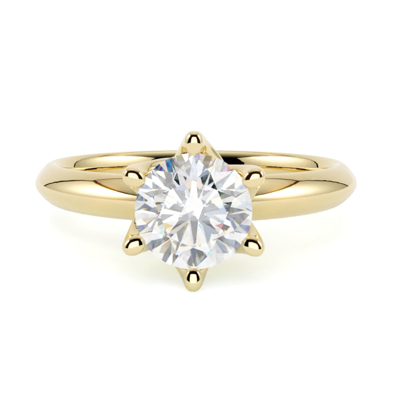 Pierścionek z diamentem Livia – szlif brylantowy – złoto żółte 585 – GOLDPORT