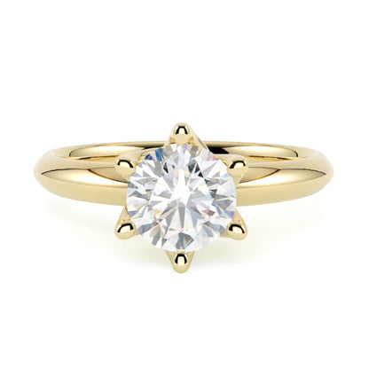 Pierścionek z diamentem Livia – szlif brylantowy – złoto żółte 585 – GOLDPORT