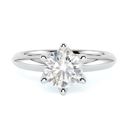 Pierścionek z diamentem Livia – szlif brylantowy – złoto białe 585 – GOLDPORT