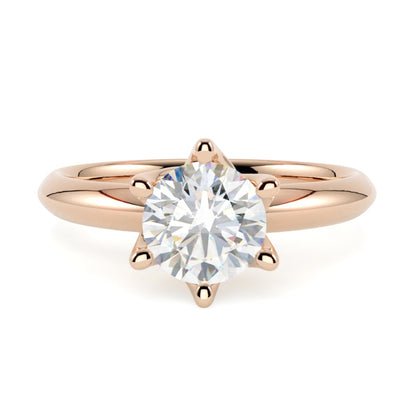 Pierścionek z diamantem Livia – szlif brylantowy – złoto różowe 585 – GOLDPORT