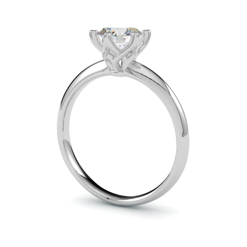 Pierścionek z diamentem Livia – szlif brylantowy – złoto białe 750 – GOLDPORT