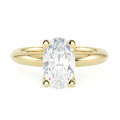 Pierścionek z diamentem Pearl – szlif owalny – złoto żółte 585 – GOLDPORT