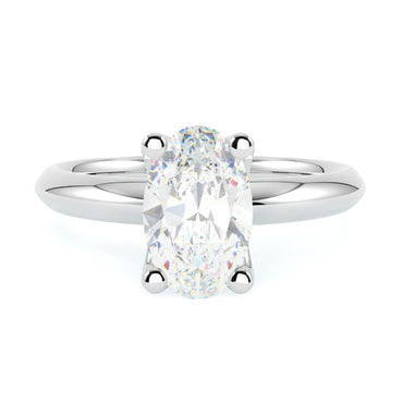 Pierścionek z diamentem Pearl – szlif owalny – złoto białe 585 – GOLDPORT