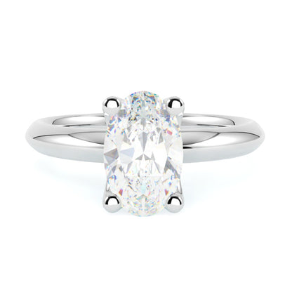 Pierścionek z diamentem Pearl – szlif owalny – złoto białe 585 – GOLDPORT