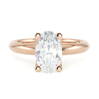 Pierścionek z diamentem Pearl – szlif owalny – złoto różowe 585 – GOLDPORT