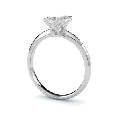 Pierścionek z diamentem emerald cut w białym złocie 750