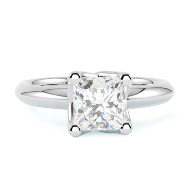 Pierścionek zaręczynowy PDB172 z diamentem princess białe złoto 585 GOLDPORT