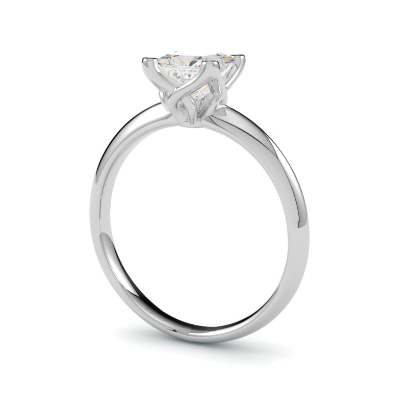 Pierścionek zaręczynowy PDB172 z diamentem princess białe złoto 750 GOLDPORT