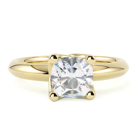 Pierścionek z diamentem naturalnym cushion Keira w żółtym złocie 585 GOLDPORT