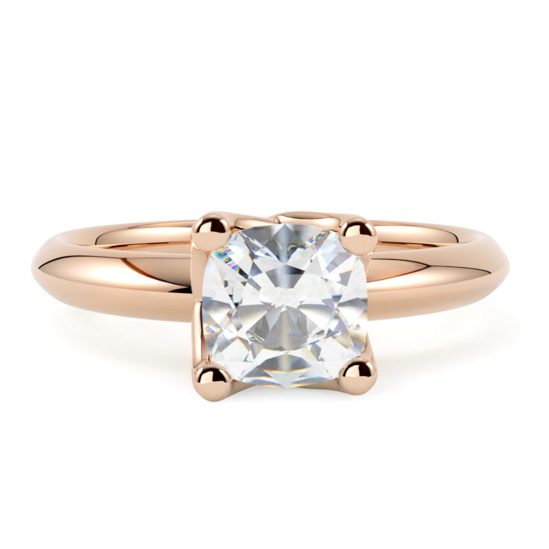 Pierścionek z diamentem naturalnym cushion Keira w różowym złocie 585 GOLDPORT