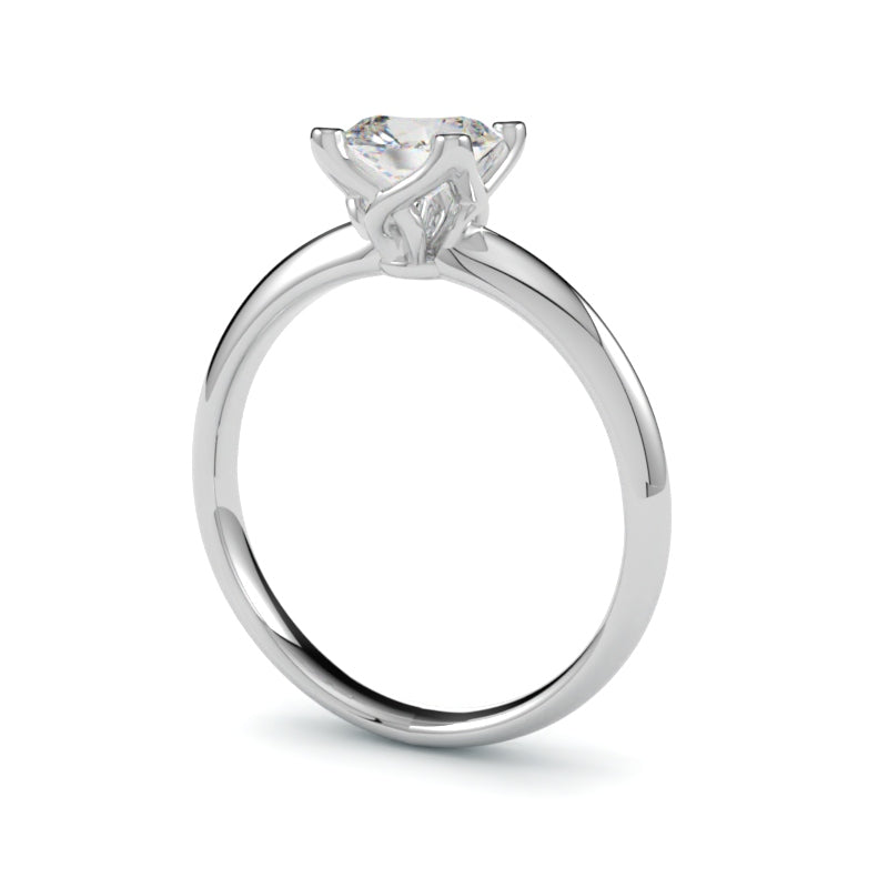 Pierścionek z diamentem naturalnym cushion Keira w białym złocie 750 od GOLDPORT