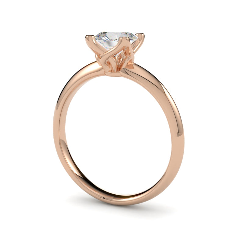 Pierścionek z diamentem naturalnym cushion Keira w różowym złocie 750 od GOLDPORT