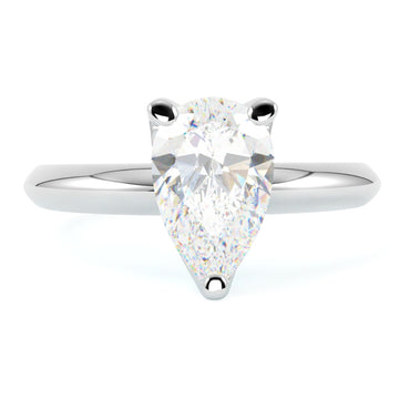 Pierścionek solitaire z diamentem gruszka białe złoto 585 od GOLDPORT