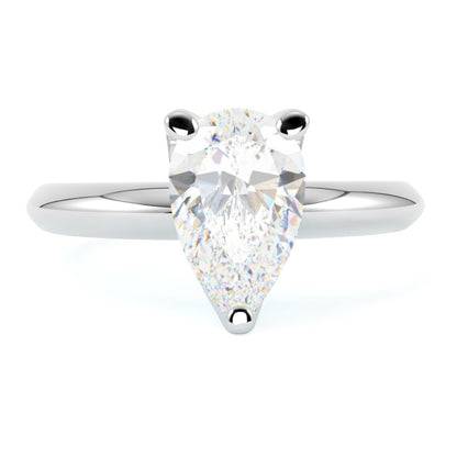 Pierścionek solitaire z diamentem gruszka białe złoto 585 od GOLDPORT