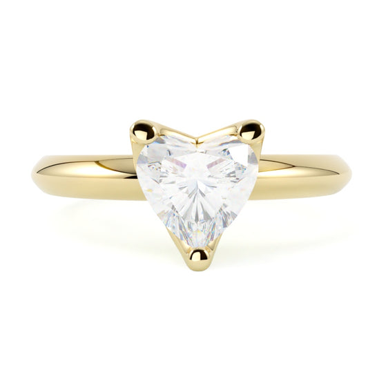 Diament serce pierścionek zaręczynowy ze złota żółtego próby 585 GOLDPORT