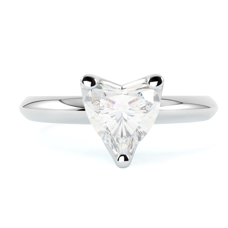 Diament serce pierścionek zaręczynowy ze złota białego próby 585 GOLDPORT