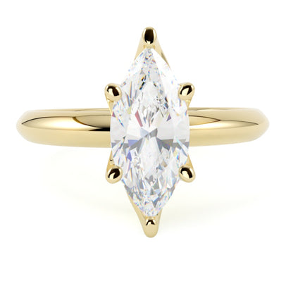 Pierścionek solitaire z diamentem markiza w żółtym złocie 6 łapek od GOLDPORT