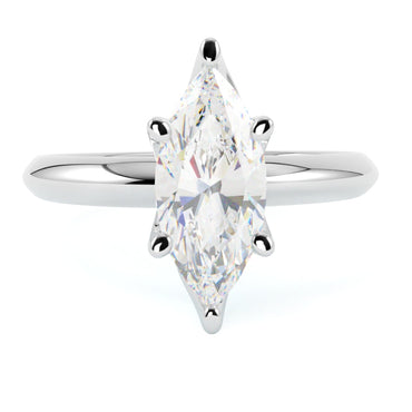 Pierścionek solitaire z diamentem markiza w białym złocie 6 łapek od GOLDPORT