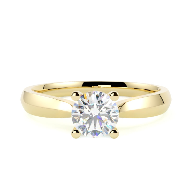 Klasyczny pierścionek zaręczynowy z brylantem w 4 łapki z żółtego złota od GOLDPORT